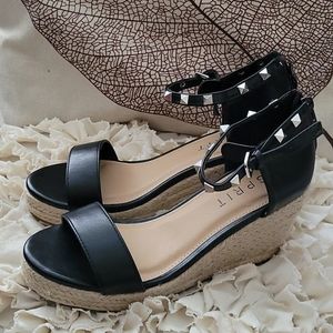 ESPIRIT Black Espadrille Size 6.5